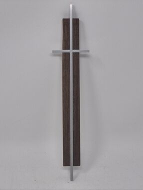 MCM Wooden And Metal Cross Wall Hanging